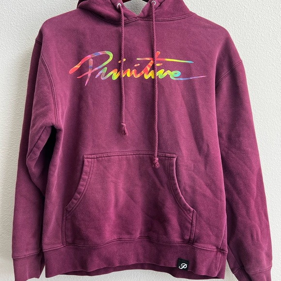 Primitive Maroon Hoodie with Tie Dye Logo - Picture 3 of 13
